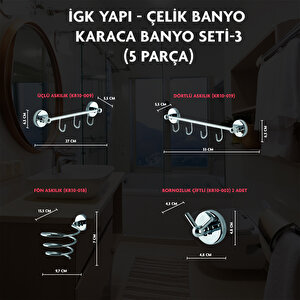 İgk Yapi - Çeli̇k Banyo Karaca Banyo Seti̇ -3(5 Parça)