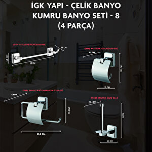 İgk Yapi - Çeli̇k Banyo Kumru Banyo Seti̇ -8(4 Parça)