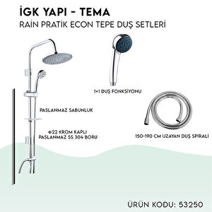 İgk Yapi - Tema Rai̇n-prati̇k Econ(3f) Tepe Duş Setleri̇ (model No: 53250)