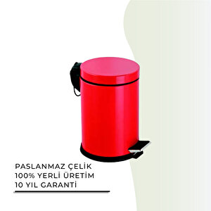 İgk Yapi - Çeli̇k Banyo Pedalli Çöp Kovasi 3lt Kirmizi (70-214)