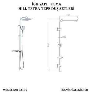 İgk Yapi - Tema Hi̇ll-tetra Tepe Duş Setleri̇ (model No: 53136)