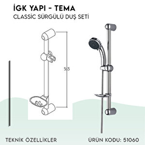 İgk Yapi - Tema Classi̇c Sürgülü Duş Seti̇ (model No: 51060)