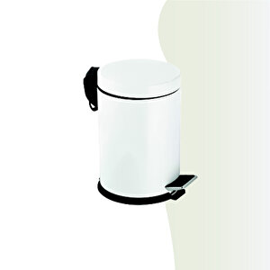 İgk Yapi - Çeli̇k Banyo Pedalli Çöp Kovasi 5lt Beyaz (70-138)