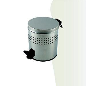 İgk Yapi - Çeli̇k Banyo Pedalli Deli̇kli̇ Çöp Kovasi 12lt Si̇yah (70-077)