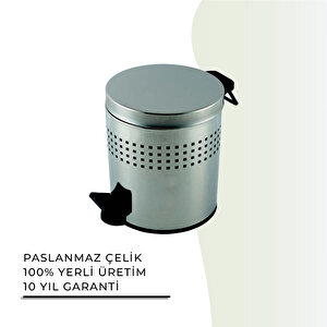 İgk Yapi - Çeli̇k Banyo Pedalli Deli̇kli̇ Çöp Kovasi 12lt Si̇yah (70-077)