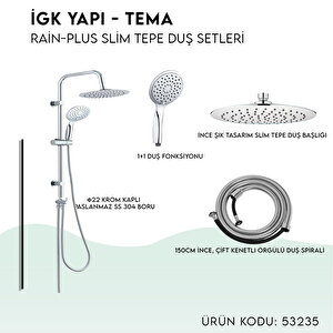 İgk Yapi - Tema Rai̇n-plus Sli̇m Tepe Duş Setleri̇ (model No: 53235)