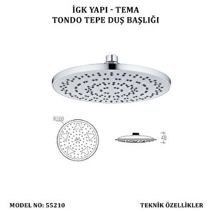 İgk Yapi - Tema Tondo Tepe Duş Başliklari (model No: 55210)