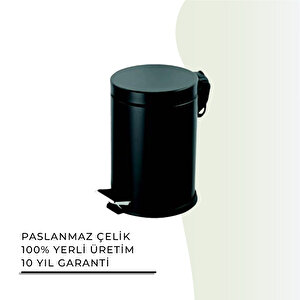 İgk Yapi - Çeli̇k Banyo Pedalli Çöp Kovasi 12lt Si̇yah (70-144)