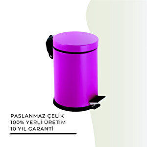 İgk Yapi - Çeli̇k Banyo Pedalli Çöp Kovasi 3lt Fuşya (70-216)