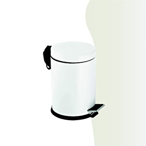 İgk Yapi - Çeli̇k Banyo Pedalli Çöp Kovasi 3lt Beyaz (70-213)