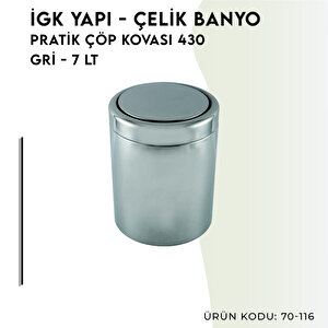 İgk Yapi - Çeli̇k Banyo Prati̇k Çöp Kovasi 7lt 430 (70-116)