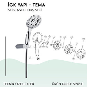 İgk Yapi - Tema Sli̇m Askili Duş Seti̇ (model No: 52020)