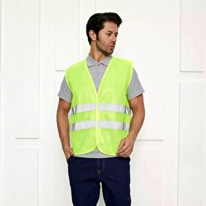 İkaz Yeleği Sarı Reflektörlü İşçi Yelek Standart