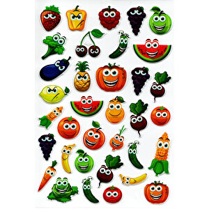 Sticker Kabartmalı A4 Boyutunda Stiker Defter, Planlayıcı Etiket, -(lim060) - Sebze Meyveler