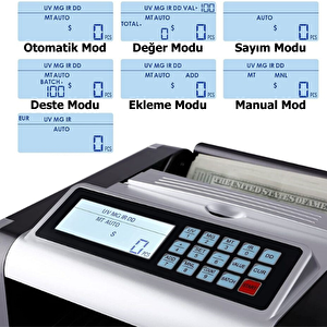 Bill Counter Al-4000 Para Sayma Makinesi Tl Karışık Sayım, Euro Ve Usd Adet Sayım