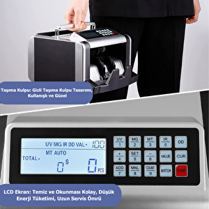 Bill Counter Al-4000 Para Sayma Makinesi Tl Karışık Sayım, Euro Ve Usd Adet Sayım