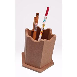 Hobi 90063 Dekoratif Kalemlik Ahşap Altıgen Ham Mdf  El Yapım