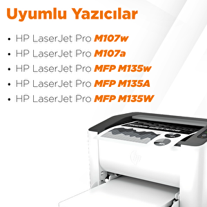 Hp Laser Mfp 137fwg Muadil Toner Çipli 2'li Paket / Hp 106a W1106a