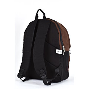 Sisley Okul Sırt Çantası Unisex Çok Gözlü Günlük Seyahat Sırt Çantası Kahverengi 12918