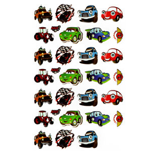 Sticker Kabartmalı A4 Boyutunda Stiker Defter, Planlayıcı Etiket-(lim225) - Çılgın Arabalar