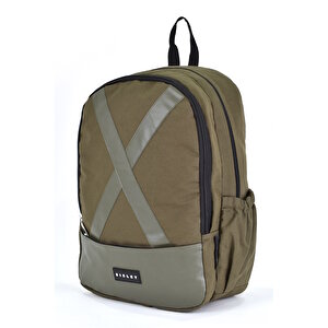 Sisley Okul Sırt Çantası Unisex Çok Gözlü Günlük Seyahat Sırt Çantası Haki