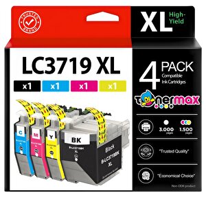 Brother Mfc-j2730dw Muadil Set Kartuş / Lc3719xl Set
