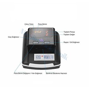 Bill Counter Al-130 F5 Sahtepara Kontrol Makinesi 5 Ülke Parası