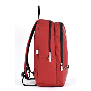 Sisley Okul Sırt Çantası Unisex Çok Gözlü Günlük Seyahat Sırt Çantası Bordo