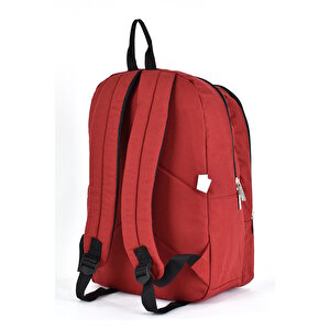Sisley Okul Sırt Çantası Unisex Çok Gözlü Günlük Seyahat Sırt Çantası Bordo