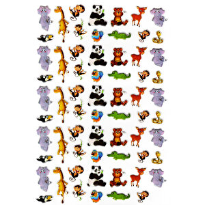 Sticker Kabartmalı A4 Boyutunda Stiker Defter, Planlayıcı Etiket-(lim223) - Orman Hayvanları