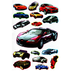 Sticker Kabartmalı A4 Boyutunda Stiker Defter, Planlayıcı Etiket, -(lim038) - Arabalar