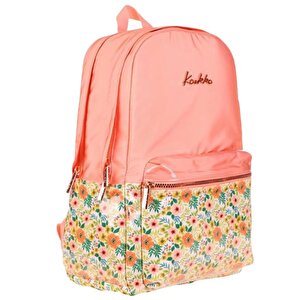 Soft Floral Sırt Çantası Salmon K1734