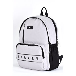 Sisley Okul Sırt Çantası Unisex Çok Gözlü Günlük Seyahat Sırt Çantası Gri 12920