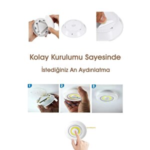 3 Adet Uzaktan Kumandalı Kablosuz Led Aydınlatma Mit1101
