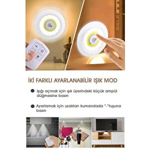3 Adet Uzaktan Kumandalı Kablosuz Led Aydınlatma Mit1101