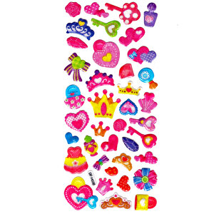 Işıltılı Sticker Kabartmalı Stiker Defter Planlayıcı Etiket (dfh030)-18x9cm- Kilit Taç