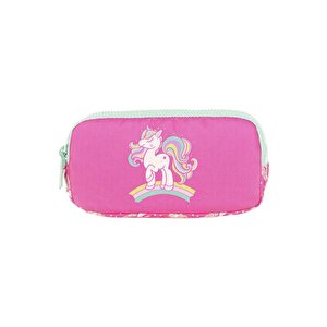Kids 3 Bölmeli Kalem Çantası Aynalı Taşlı Unicorn L8136