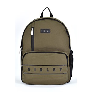 Sisley Okul Sırt Çantası Unisex Çok Gözlü Günlük Seyahat Sırt Çantası Haki 12919