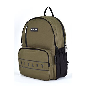 Sisley Okul Sırt Çantası Unisex Çok Gözlü Günlük Seyahat Sırt Çantası Haki 12919