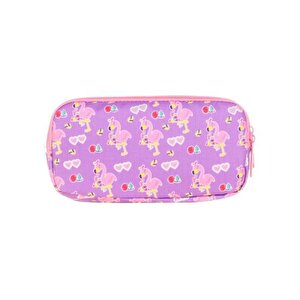 Kids 3 Bölmeli Kalem Çantası Aynalı Taşlı Flamingo L8137