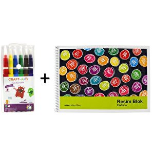 Umi̇x Craft And Arts Suluboya Kalemi 6 Renk+spr. Resim Defteri