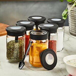 6 Adet 400 Ml Kendinden Kaşıklı Baharatlık Seti Mit1093