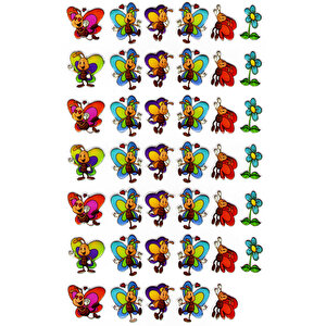 Sticker Kabartmalı A4 Boyutunda Stiker Defter, Planlayıcı Etiket-(lim227) - Sevimli Kelebekler