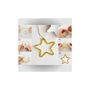 Şönil Renkli Metalik 30 Cm Renkli Metalik Tüylü Tel  20 Li- 1  Paket