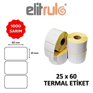 Elitrulo Barkod Etiketi 25x60 Termal - 1000 Adet