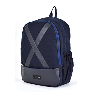 Sisley Okul Sırt Çantası Unisex Çok Gözlü Günlük Seyahat Sırt Çantası Lacivert