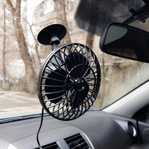 Araç İçi 12v Vantuzlu 5.5" 14 Cm Mini Fan Vantilatör Pervane Çakmaklık Girişli Tüm Araçlarla Uyumlu