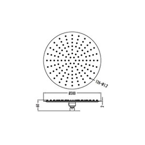 Sh3000 Paslanmaz Tepe Duş Başlığı Yuvarlak 300 Mm