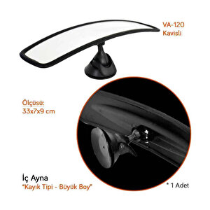 İç İlave Vantuzlu Kayık Ayna 2 Adet 32cmx7cm Kod: Va-0120