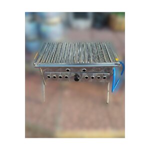 Tüplü Mangal Lav Taşlı Krom 45cm Izgara Paslanmaz